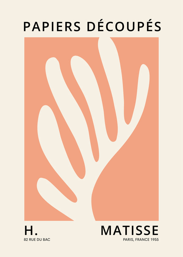 Botanisk tryck Matisse papper utskuret orange