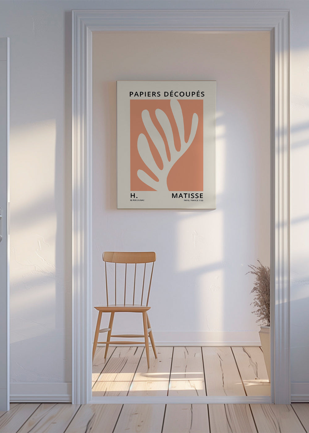 Botanisk tryck Matisse papper utskuret orange