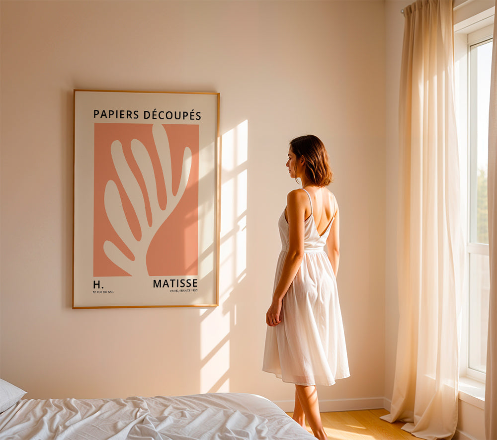 Botanisk tryck Matisse papper utskuret orange