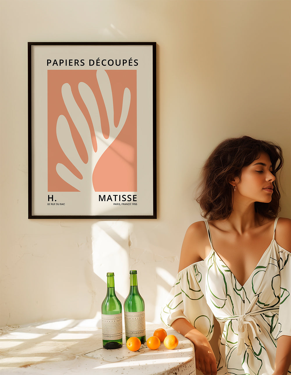 Botanisk tryck Matisse papper utskuret orange