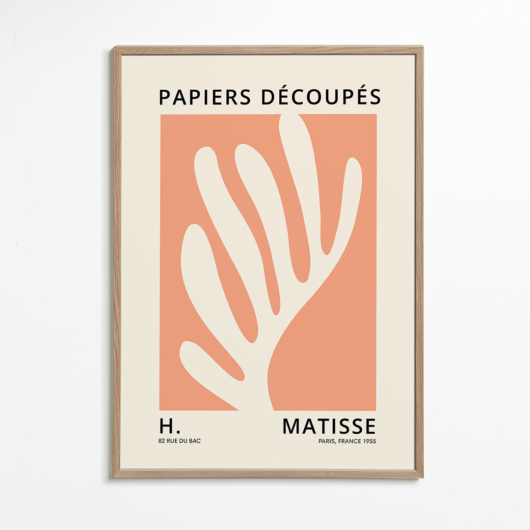 Botanisk tryck Matisse papper utskuret orange