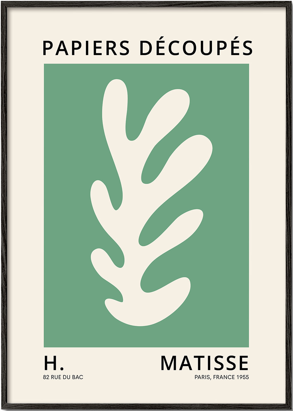 Botanisk affisch med utskuret blad