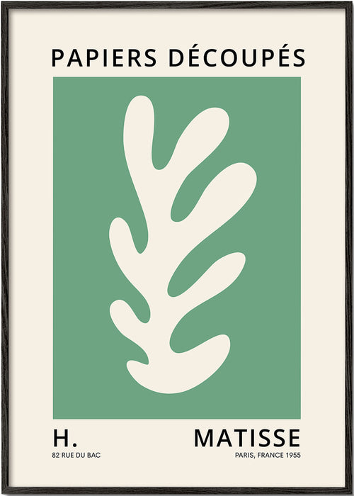 Botanisk affisch med utskuret blad