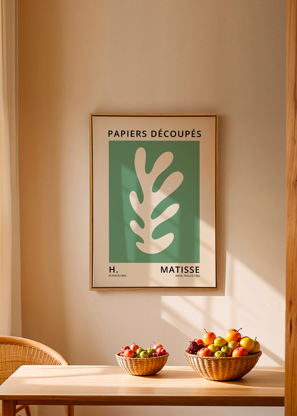 Botanisk affisch med utskuret blad