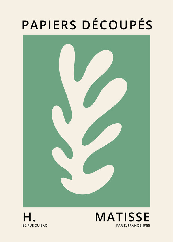 Botanisk affisch med utskuret blad