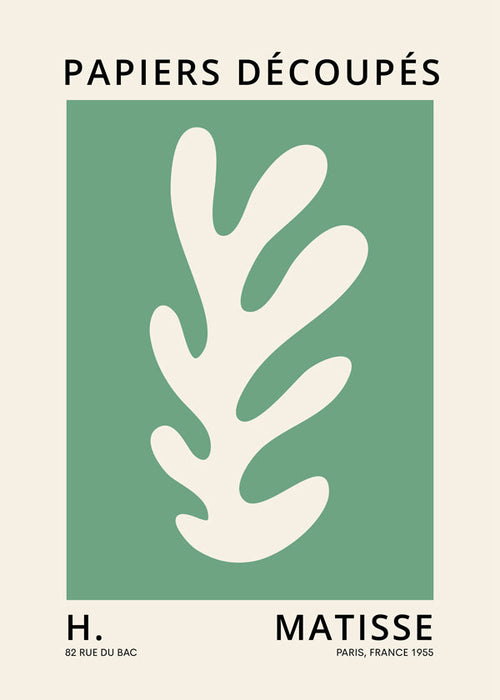 Botanisk affisch med utskuret blad