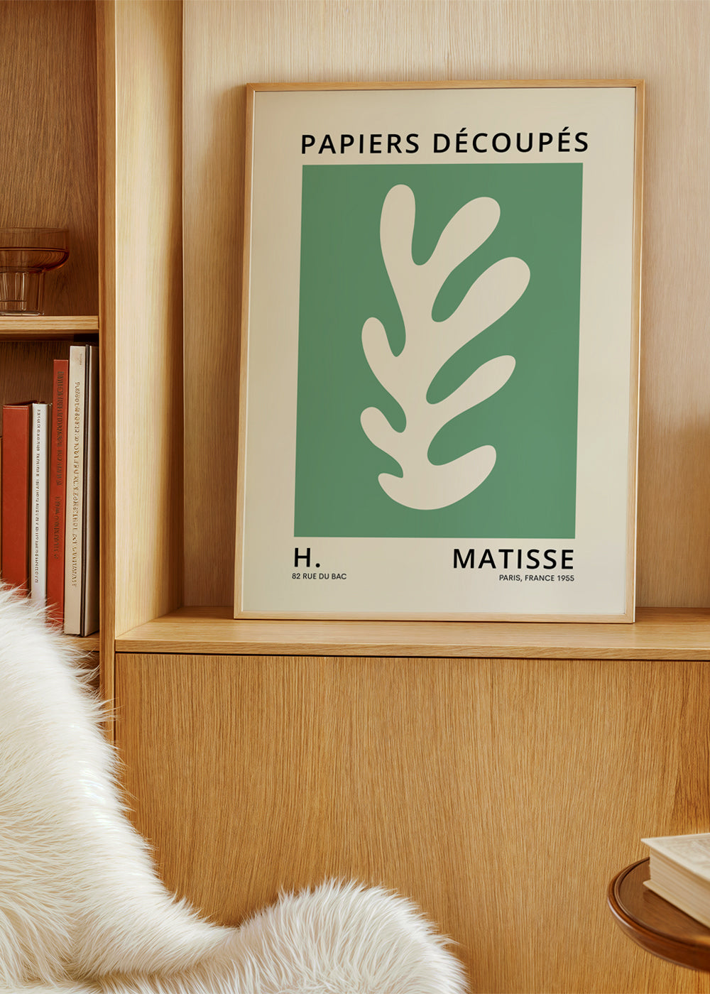 Botanisk affisch med utskuret blad