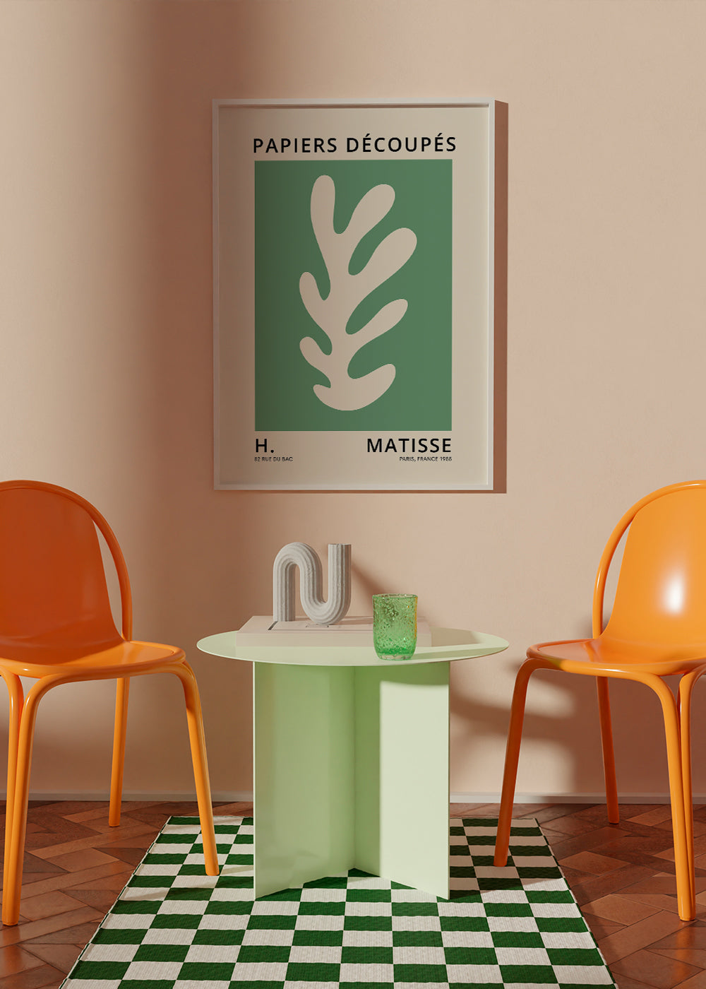 Botanisk affisch med utskuret blad