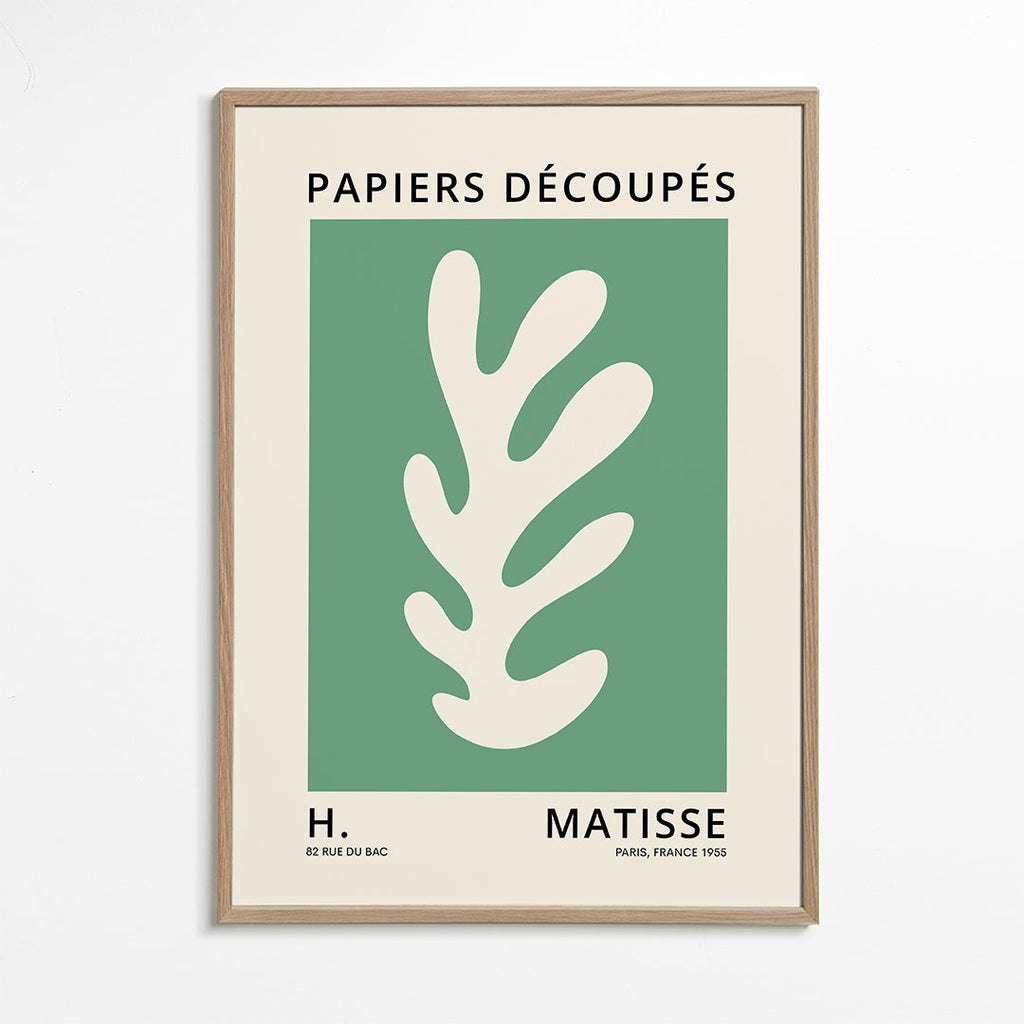Botanisk affisch med utskuret blad