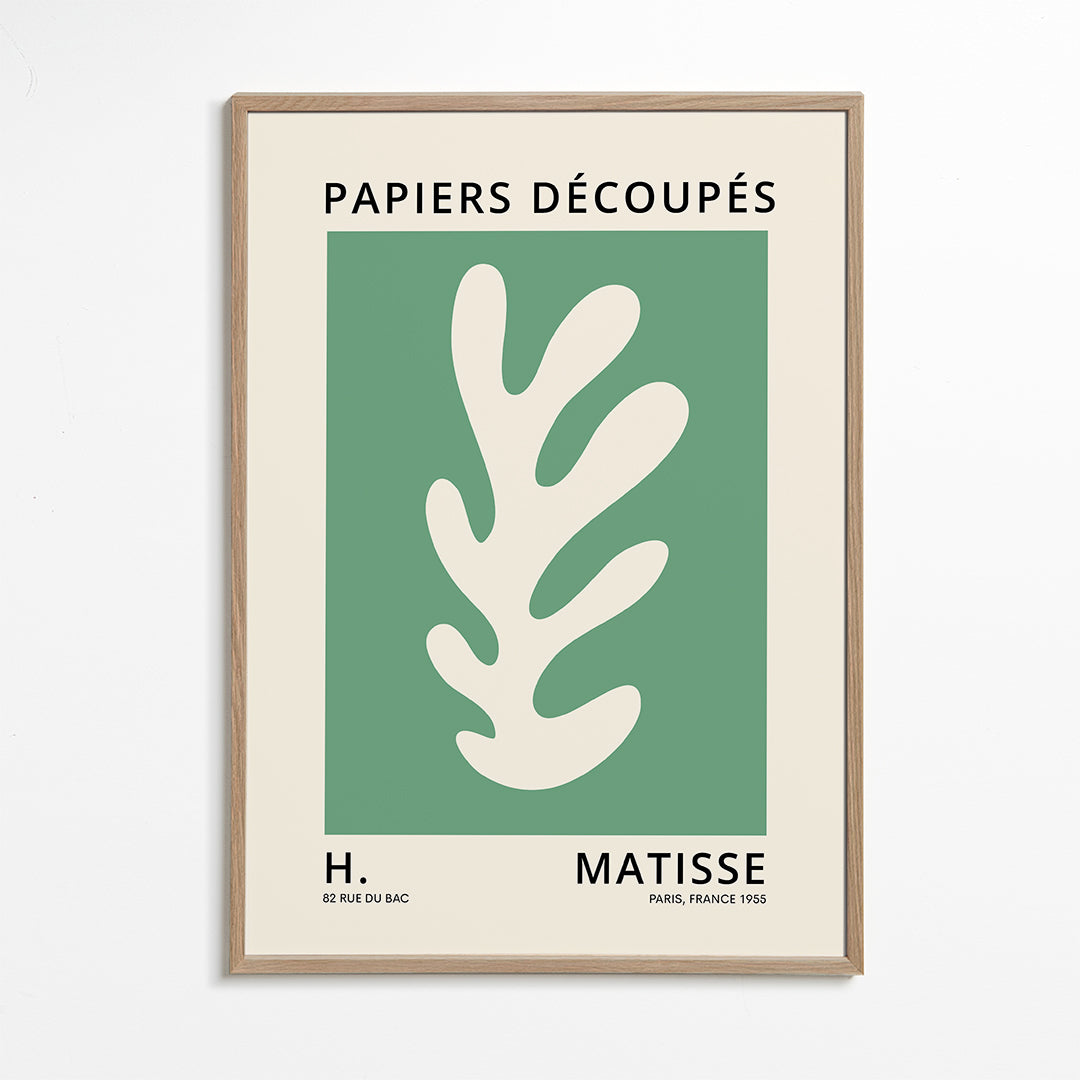 Botanisk affisch med utskuret blad