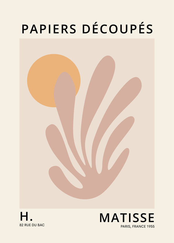 Botanisk poster: rosa utskärning med sol
