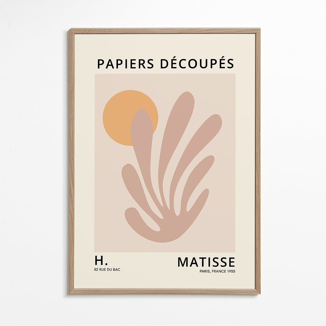 Botanisk poster: rosa utskärning med sol