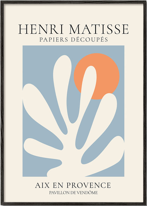 Botanisk print Matisse blå och orange