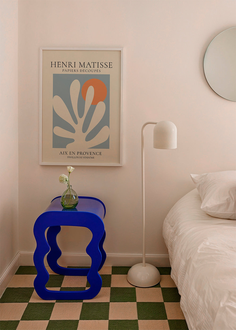 Botanisk print Matisse blå och orange