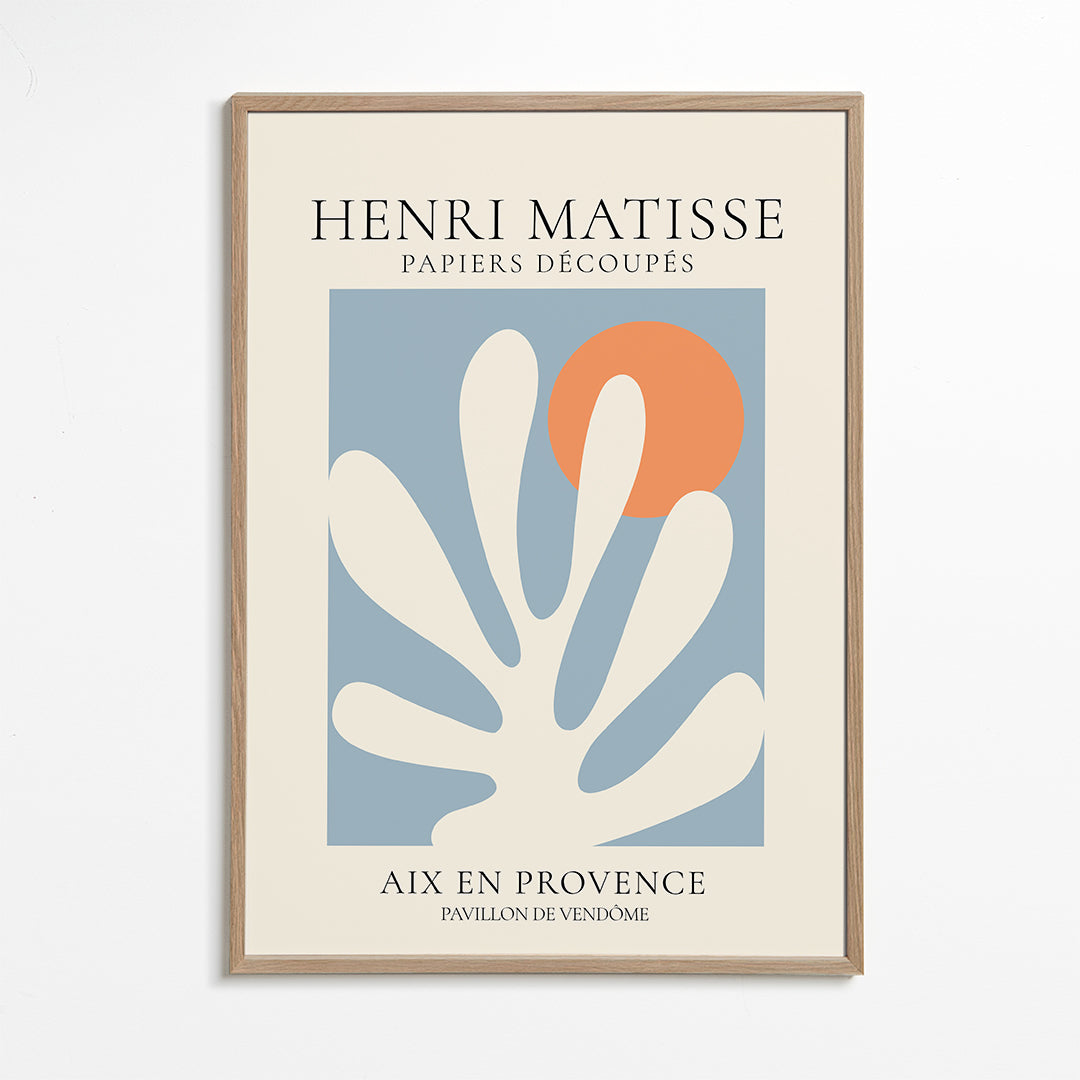 Botanisk print Matisse blå och orange