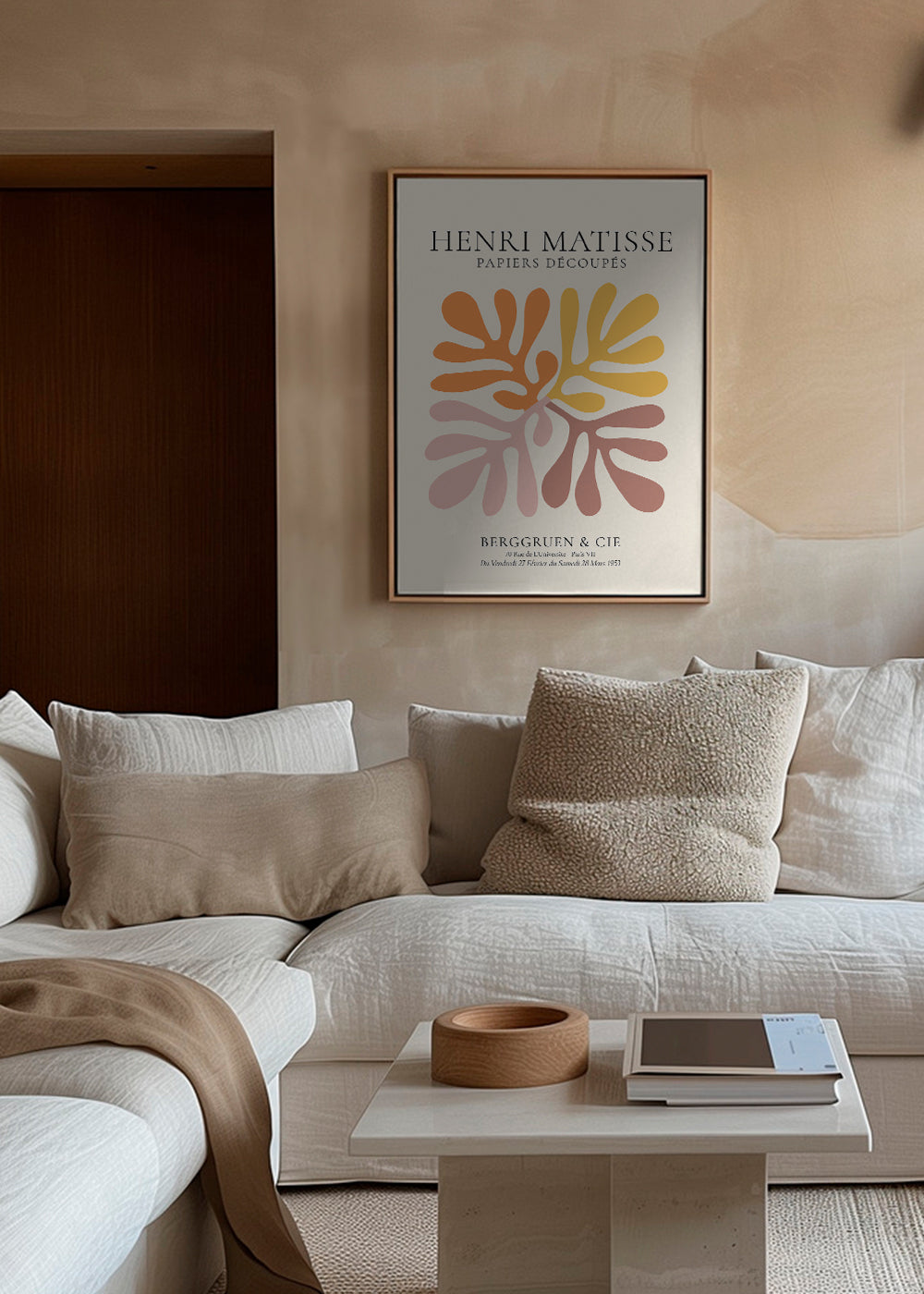 Botanisk poster: Matisse-utskärningar i varma nyanser