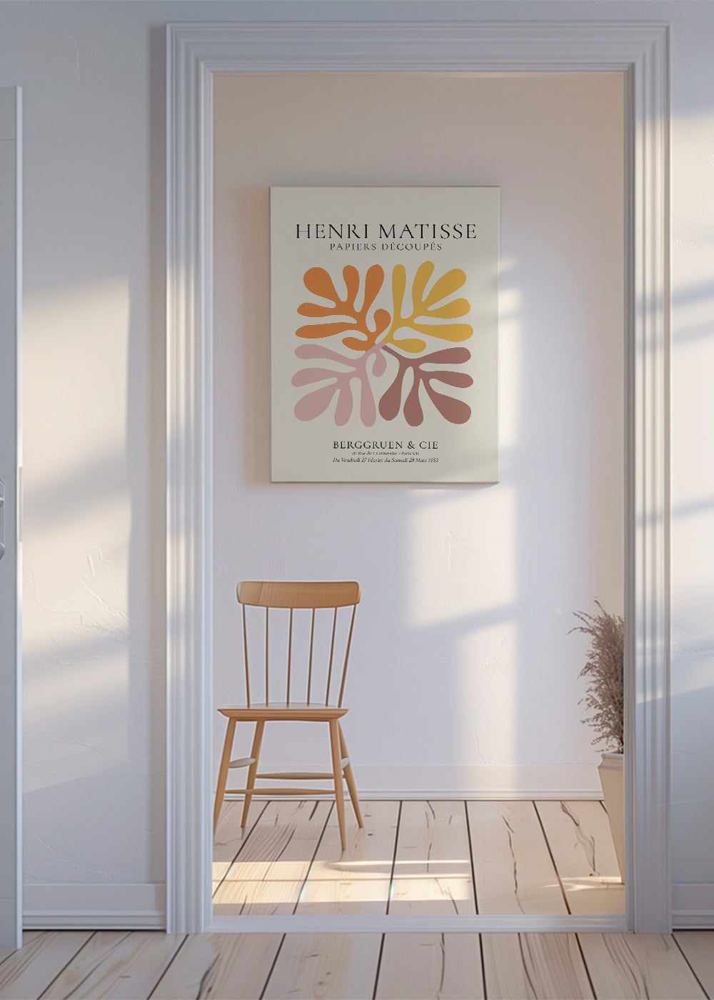Botanisk poster: Matisse-utskärningar i varma nyanser