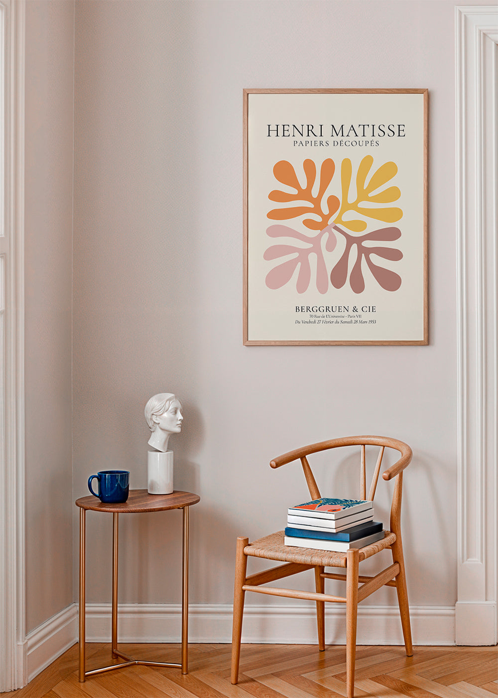 Botanisk poster: Matisse-utskärningar i varma nyanser