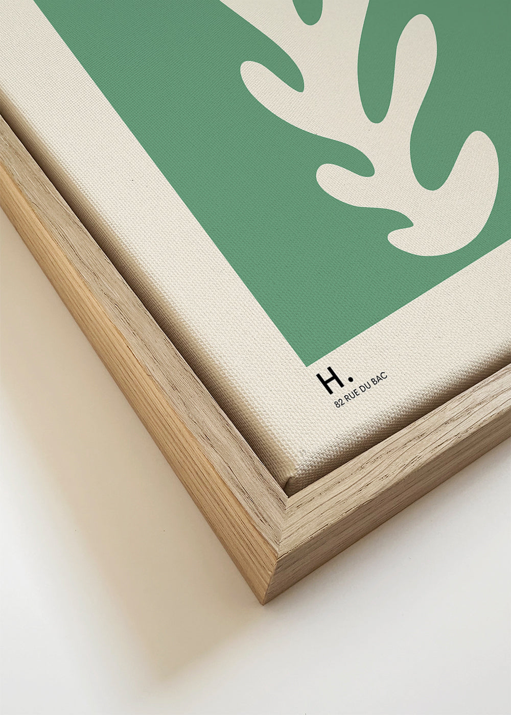 Botanisk poster: grönt utskuret blad i Matisse-stil