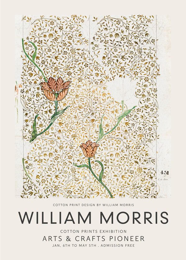 Botaniskt tryck William Morris blommönster
