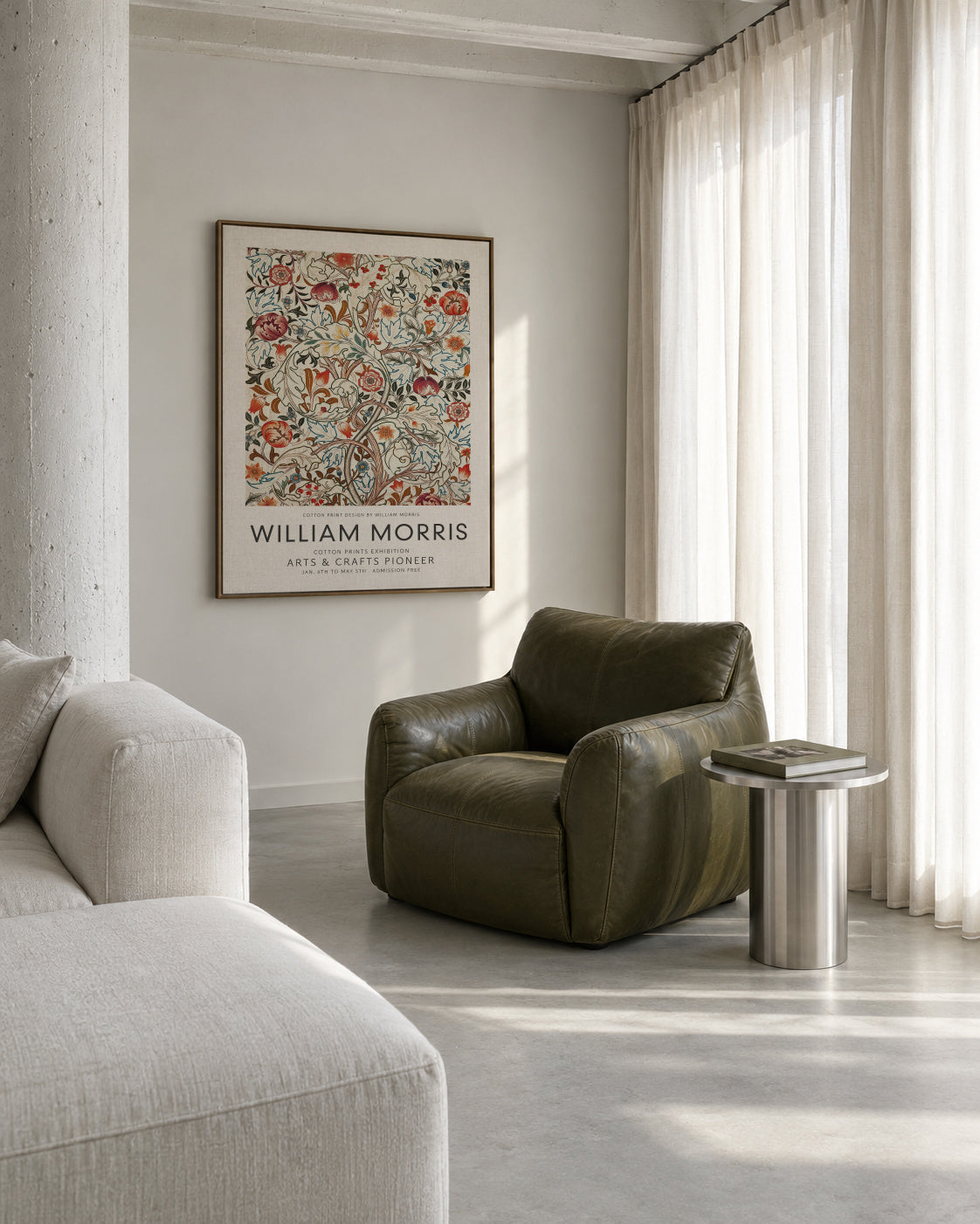 William Morris pattern III - Framed canvas in an interior
