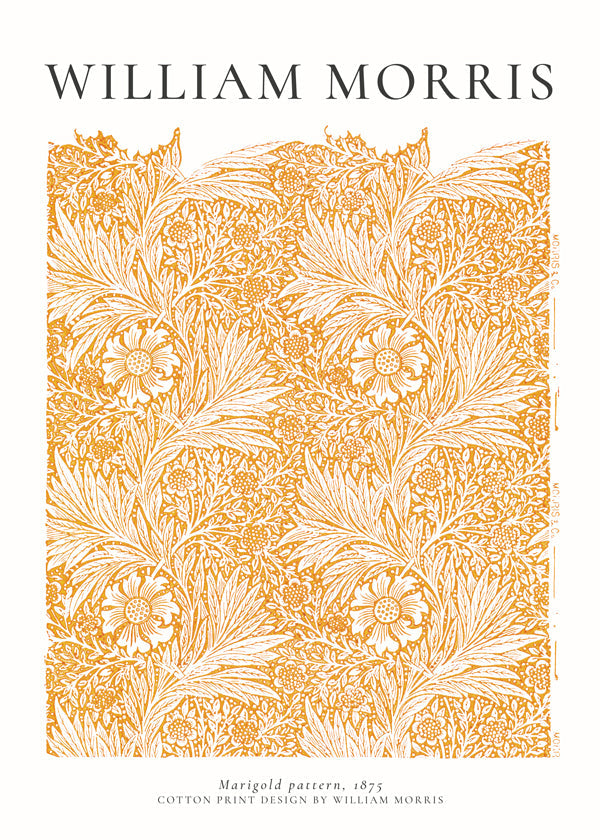 Botanisk tryck William Morris Marigold-motiv
