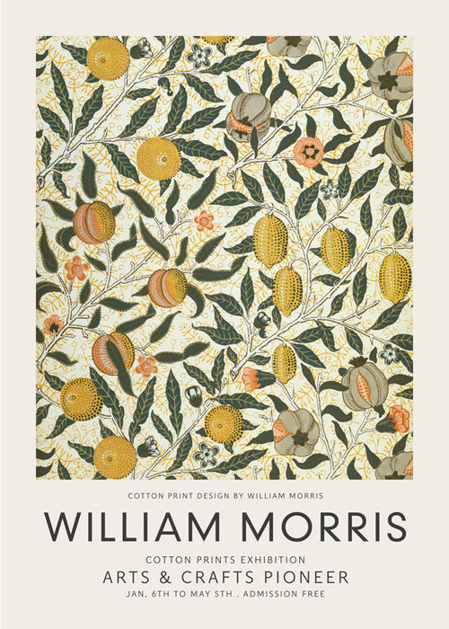 Botanisk poster med fruktmönster William Morris