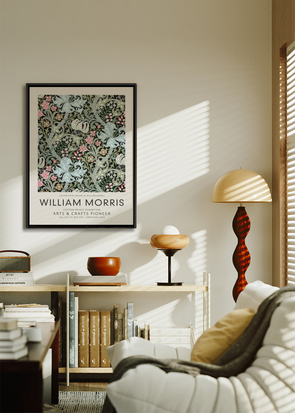William Morris pattern IX - Framed canvas in an interior