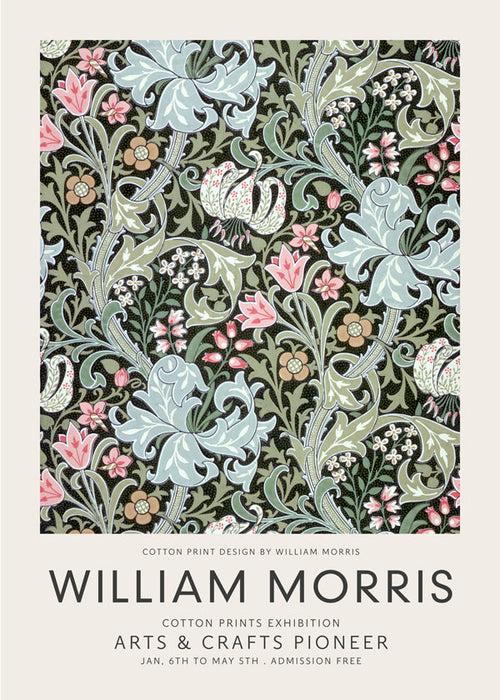 Botanisk poster William Morris blommönster