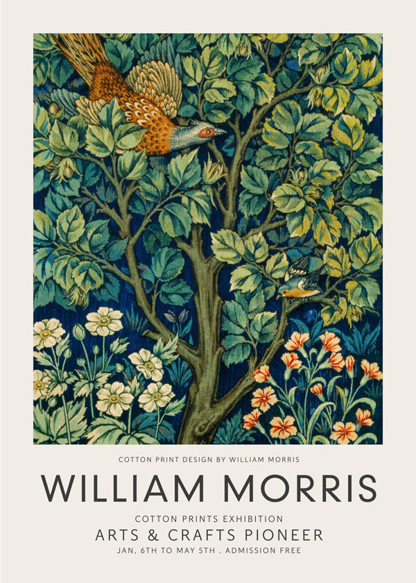 Botanisk poster William Morris fasan