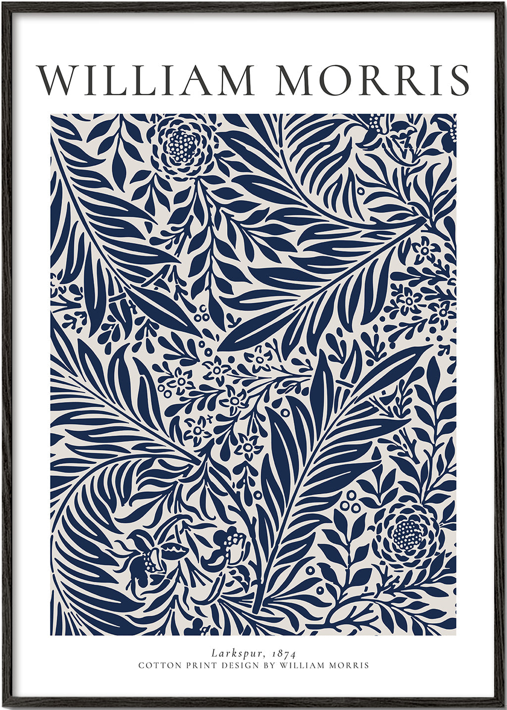Botanisk poster William Morris Larkspur blå