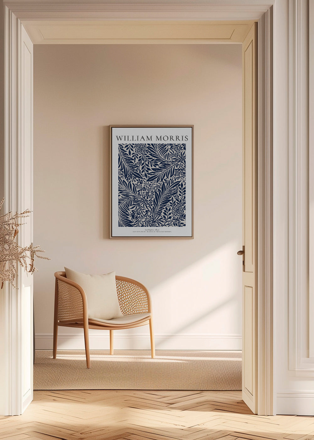 Botanisk poster William Morris Larkspur blå