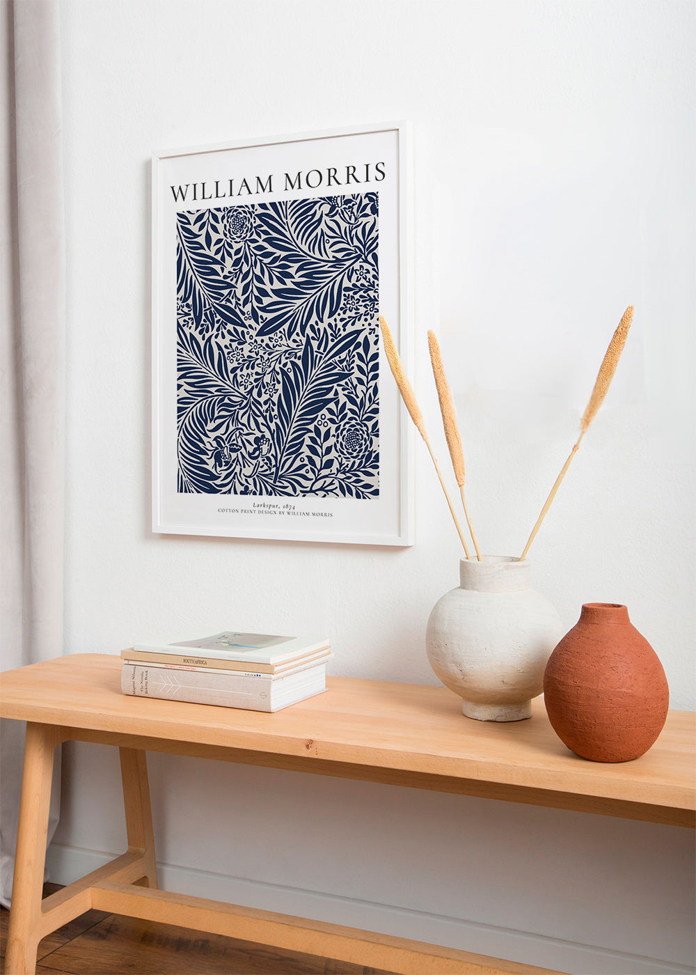 Botanisk poster William Morris Larkspur blå