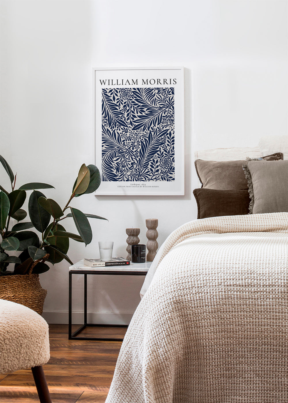 Botanisk poster William Morris Larkspur blå