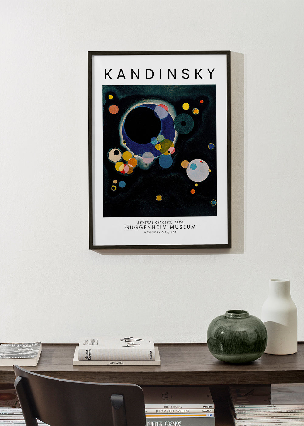 Abstrakt konst med kosmiska cirklar