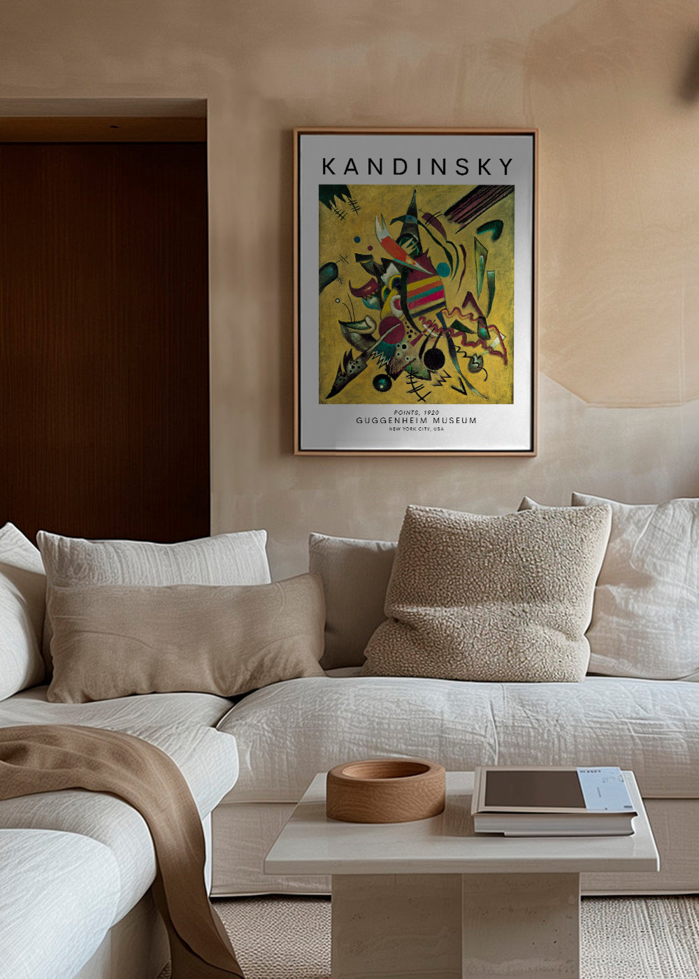 Abstrakt konst i Kandinsky-stil med färgglada prickar