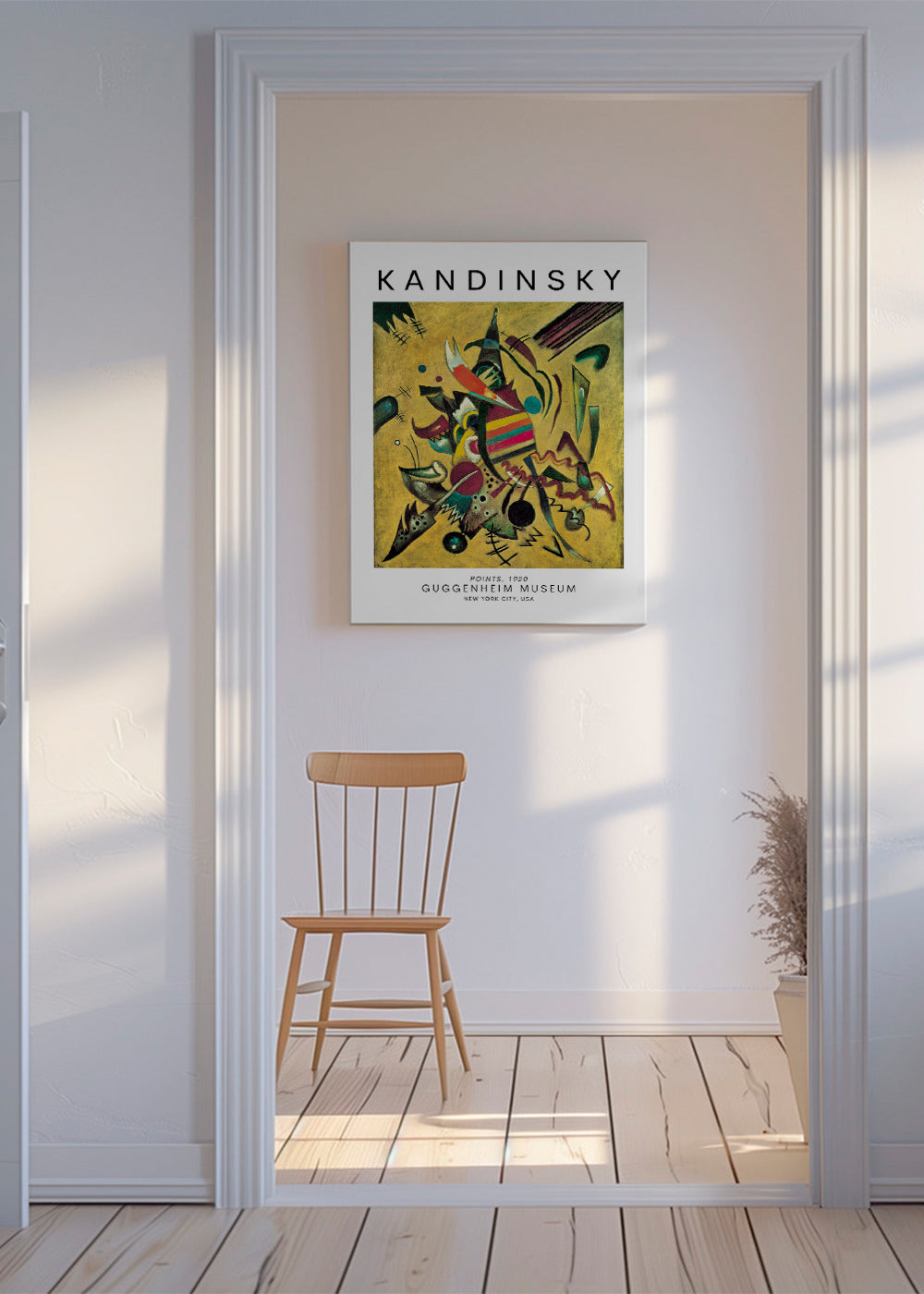 Abstrakt konst i Kandinsky-stil med färgglada prickar