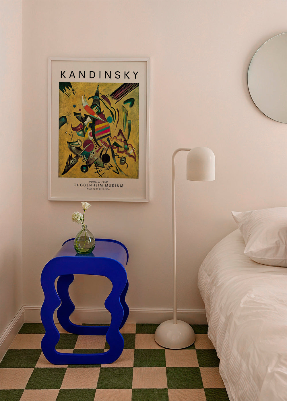 Abstrakt konst i Kandinsky-stil med färgglada prickar