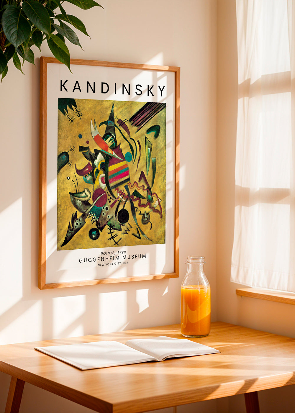 Abstrakt konst i Kandinsky-stil med färgglada prickar