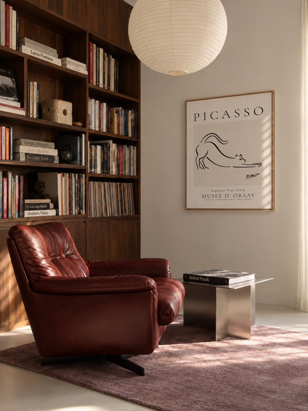 Pablo Picasso Animals Drawings the cat Esquisse D’un Félin - Framed canvas in an interior