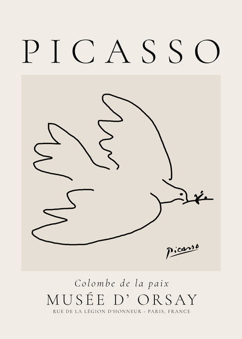Picasso-duva minimalistisk linjeteckning