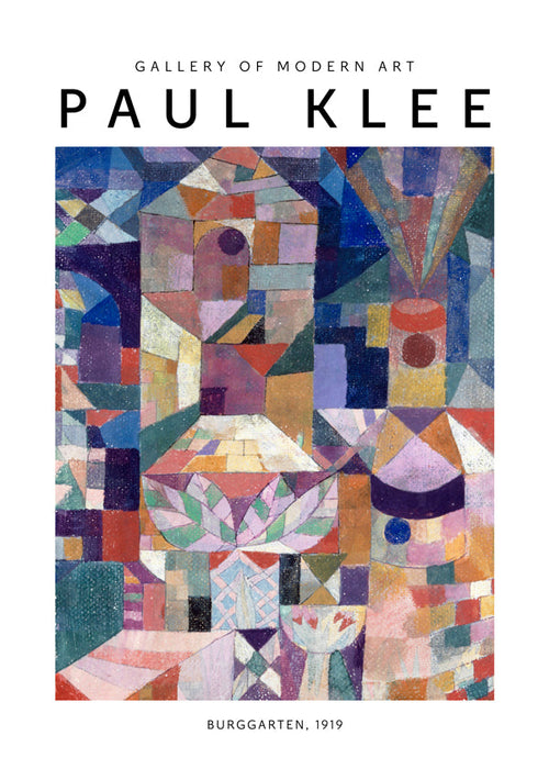 Abstrakt konstverk med geometriska former och färg, Klee studie 1919