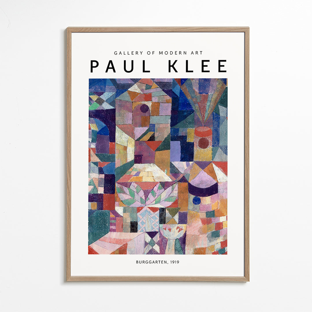 Abstrakt konstverk med geometriska former och färg, Klee studie 1919