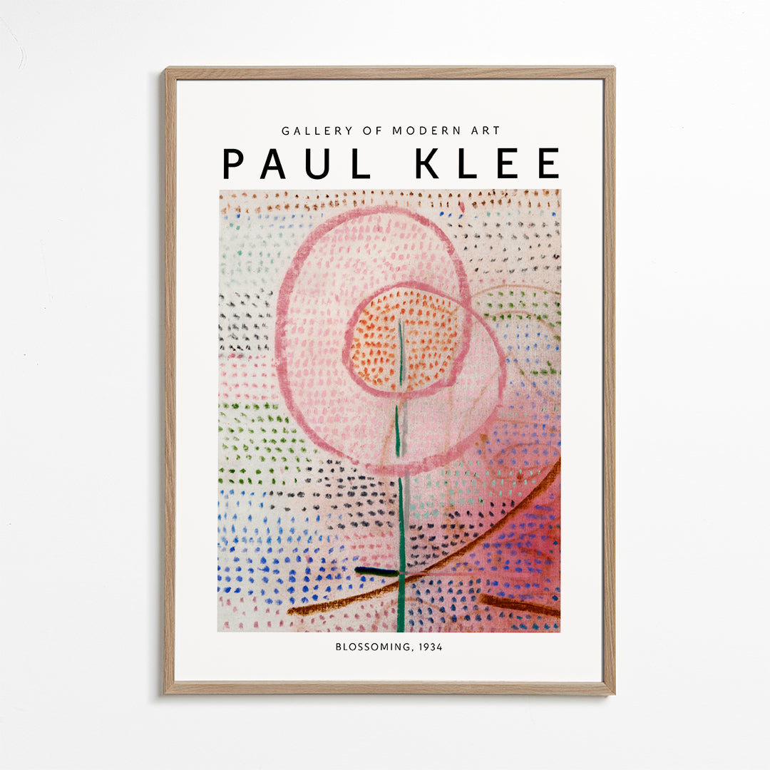 Botanisk poster med rosa abstrakt blomma