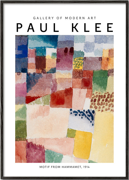 Abstrakt verk i färgstarkt mosaik av Paul Klee