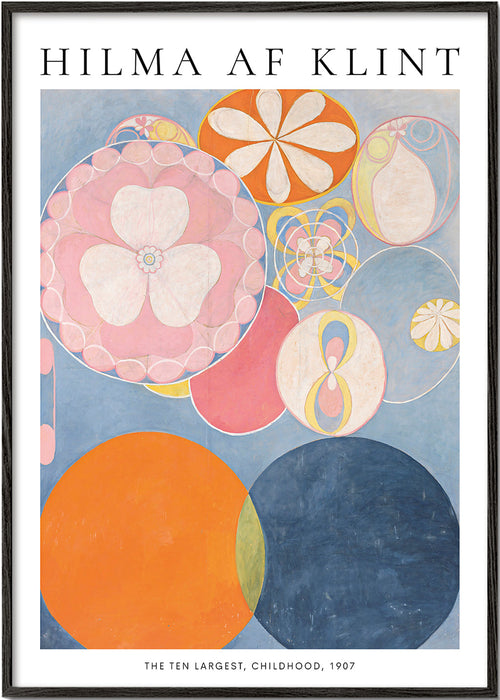 Abstrakt konstverk med cirkulära blommotiv