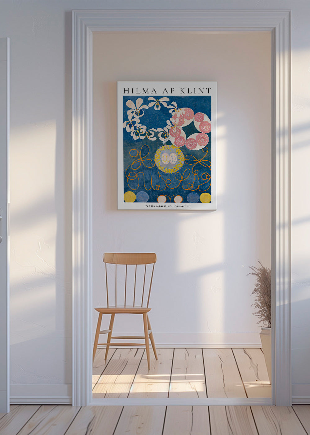 Botanisk poster med rosor och cirkelmotiv