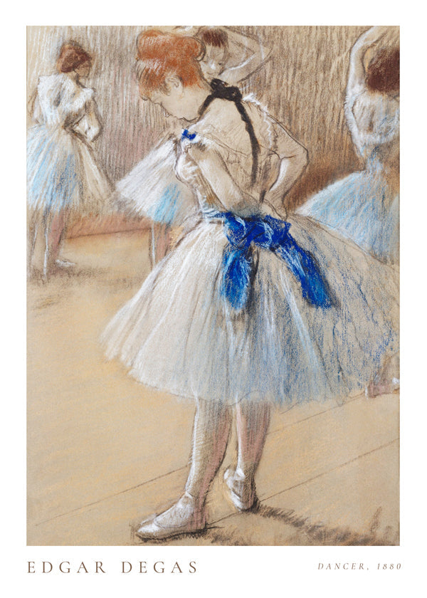 Illustration av ballerina med blått band