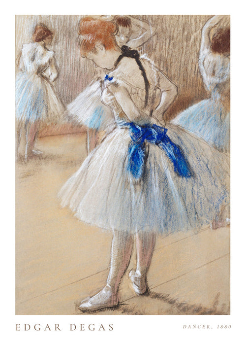 Illustration av ballerina med blått band