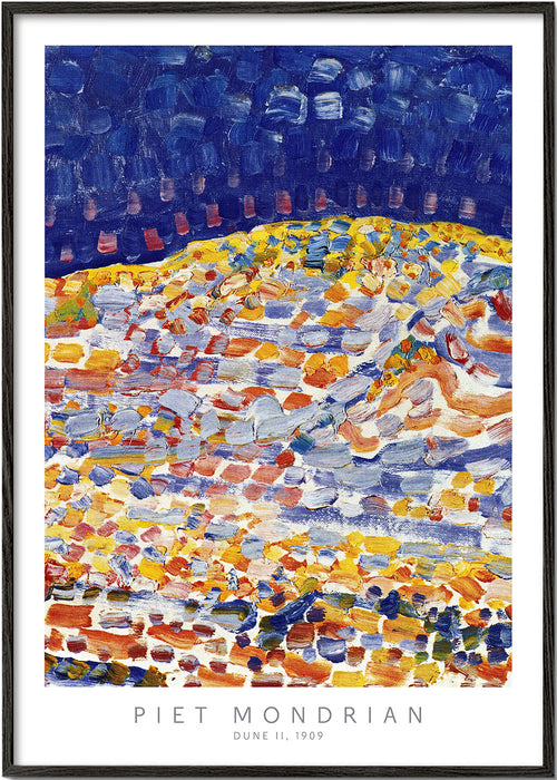 Abstrakt tavla Mondrian Dune II färgstarka penseldrag